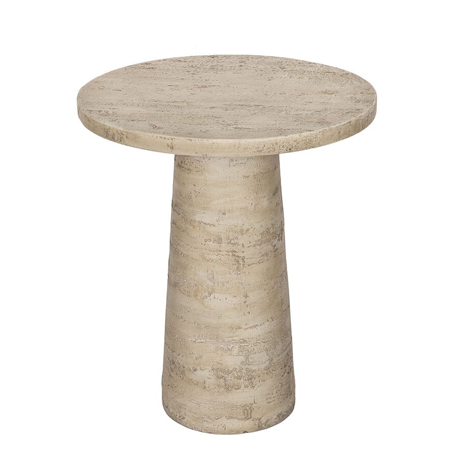 LOGAN CEMENT ROUND SIDE TABLE SIDE TABLE Philbee Interiors