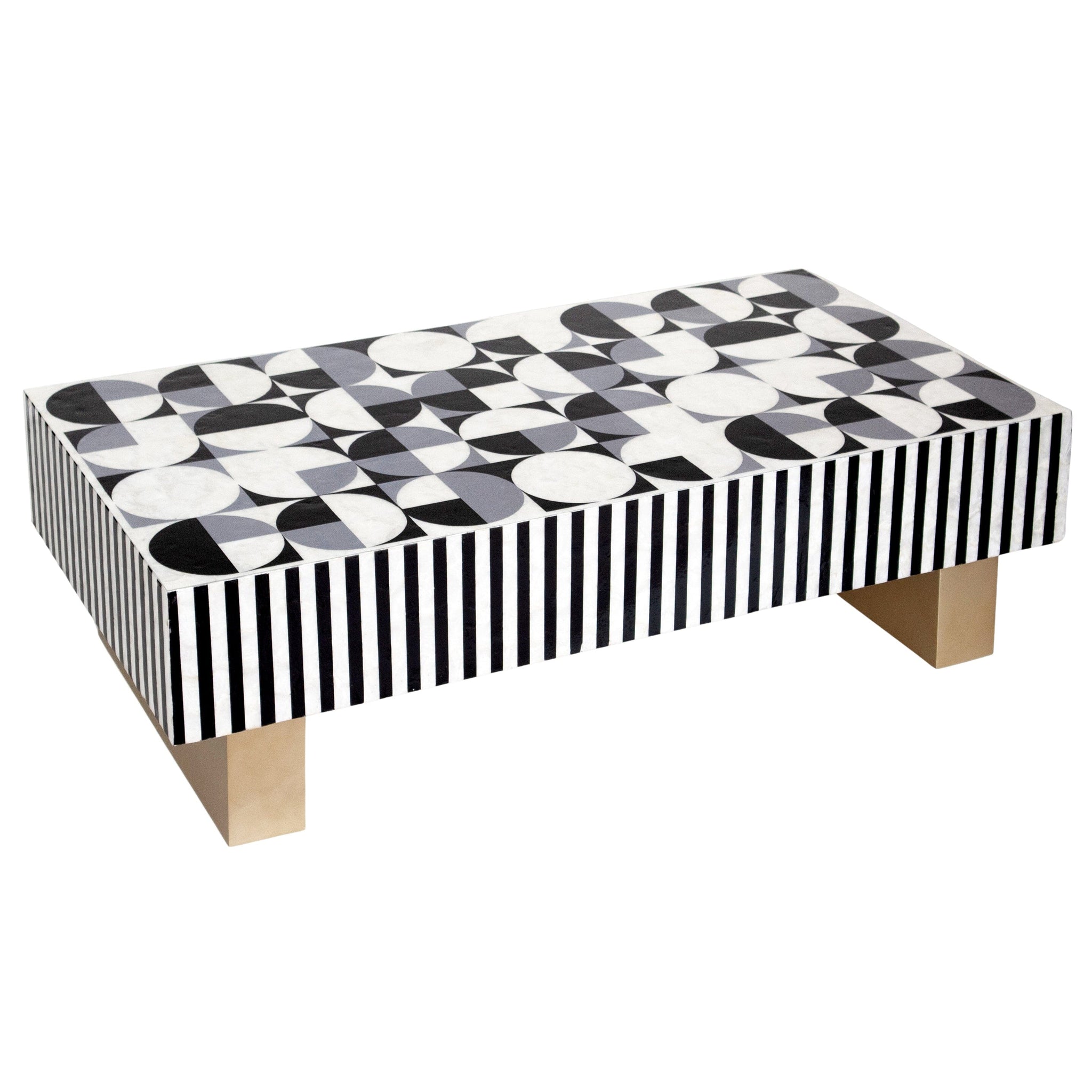 MOTHER OF PEARL HAND INLAY PRISM COFFEE TABLE Coffee table Philbee Interiors