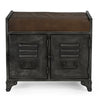 SMALL HAND MADE LOCKER BENCH WITH GENUINE LEATHER Cabinets & Storage Philbee Interiors 