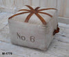 N0 6 SQUARE LEATHER OTTOMAN Philbee Interiors 