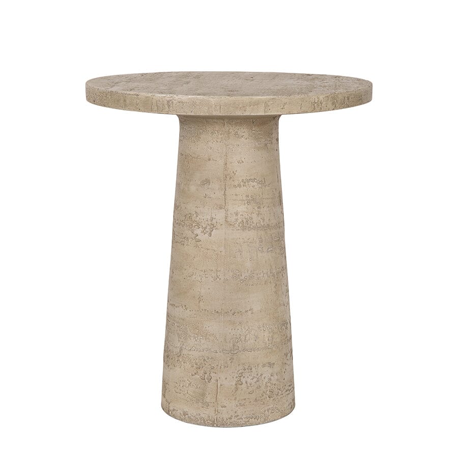 LOGAN CEMENT ROUND SIDE TABLE SIDE TABLE Philbee Interiors 