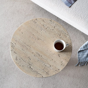 LOGAN CEMENT ROUND SIDE TABLE SIDE TABLE Philbee Interiors 