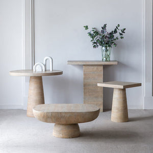 LOGAN CEMENT ROUND SIDE TABLE SIDE TABLE Philbee Interiors 