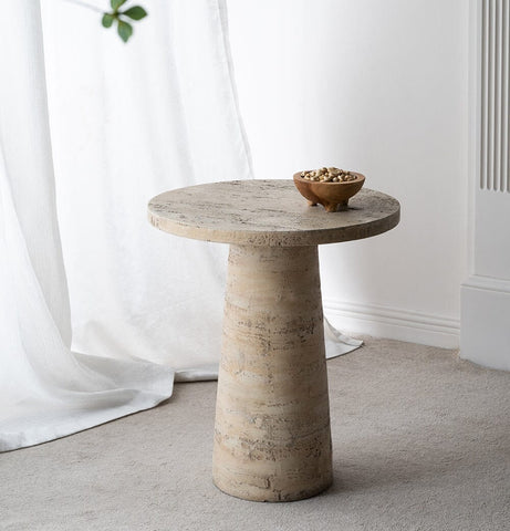 LOGAN CEMENT ROUND SIDE TABLE SIDE TABLE Philbee Interiors 