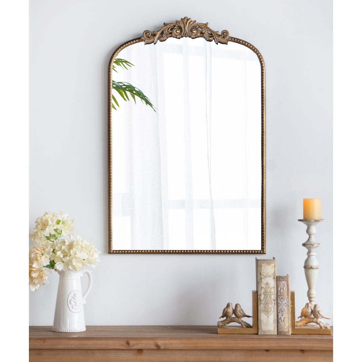 GOLD ORNATE METALLIC WALL MIRROR MIRROR Philbee Interiors 