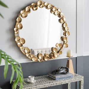 GOLD LEAF DESIGNER WALL MIRROR Decor Philbee Interiors 