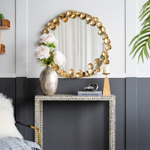 GOLD LEAF DESIGNER WALL MIRROR Decor Philbee Interiors 