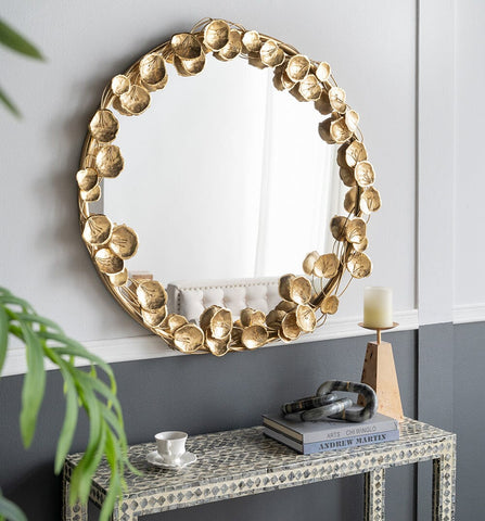 GOLD LEAF DESIGNER WALL MIRROR Decor Philbee Interiors 