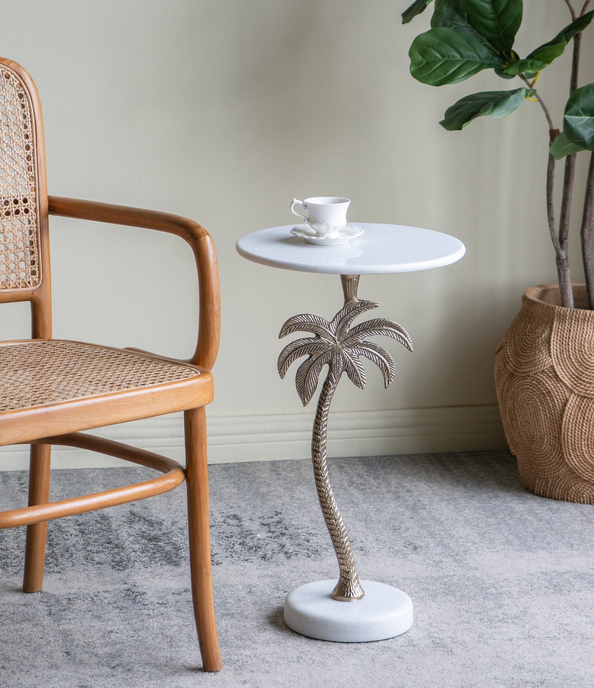 MARBLE PALM TREE SIDE TABLE SIDE TABLE Philbee Interiors 
