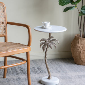 MARBLE PALM TREE SIDE TABLE SIDE TABLE Philbee Interiors 
