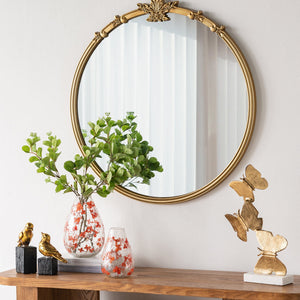 GEROGIAN GOLD ROUND MIRROR MIRROR Philbee Interiors 
