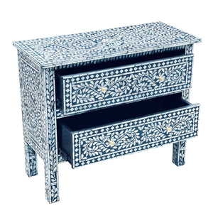 MOTHER OF PEARL HAND MADE SWIRL CHEST DRAWS BLUE HUE Cabinets & Storage Philbee Interiors 