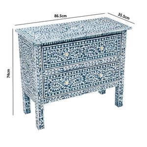 MOTHER OF PEARL HAND MADE SWIRL CHEST DRAWS BLUE HUE Cabinets & Storage Philbee Interiors 