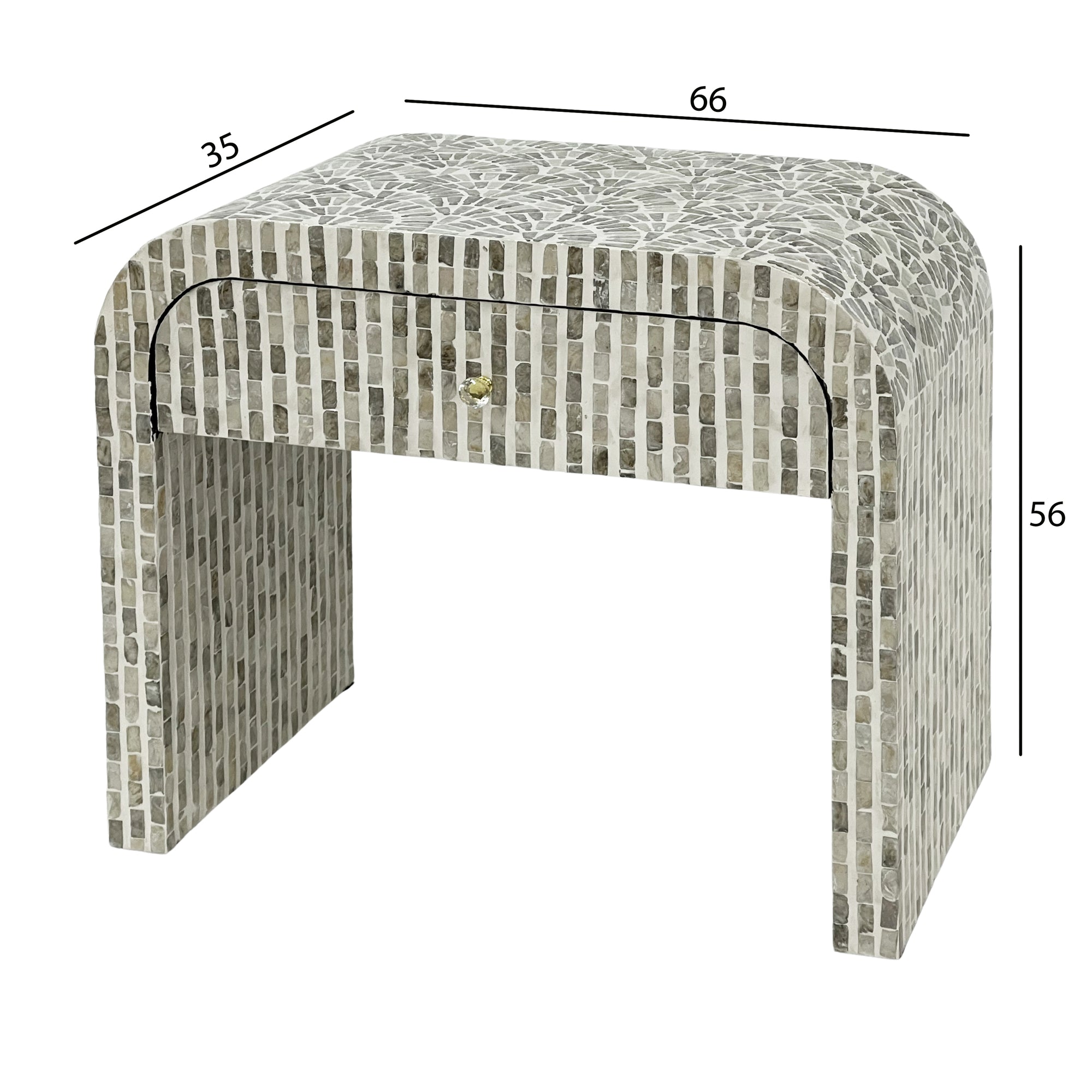 CONTOUR MOSAIC HAND INLAY MOTHER OF PEARL BEDSIDE