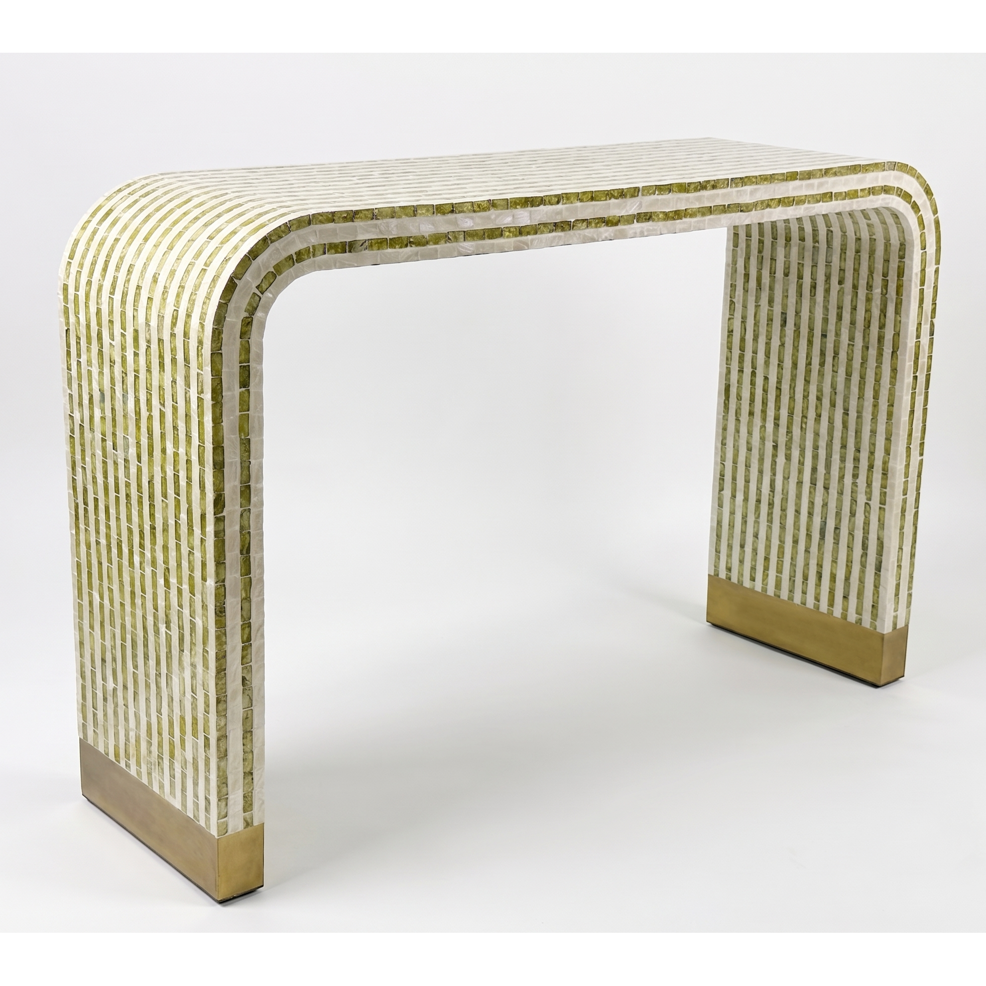 CONTOUR CREST MOTHER OF PEARL HAND INLAY CONSOLE