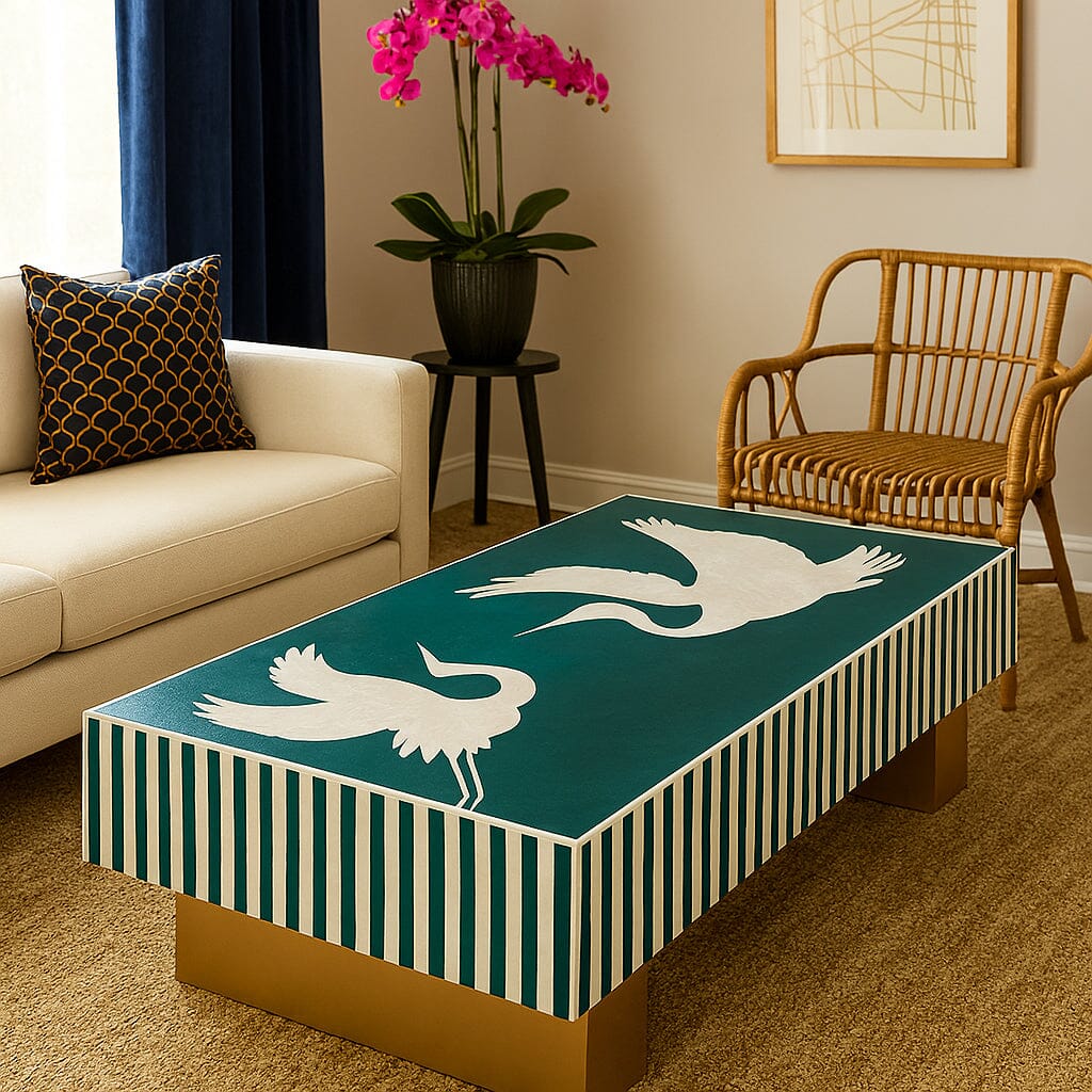 Mother of Pearl hand Inlay Coffee Table – Luxe Artisan Design Coffee table Philbee Interiors 