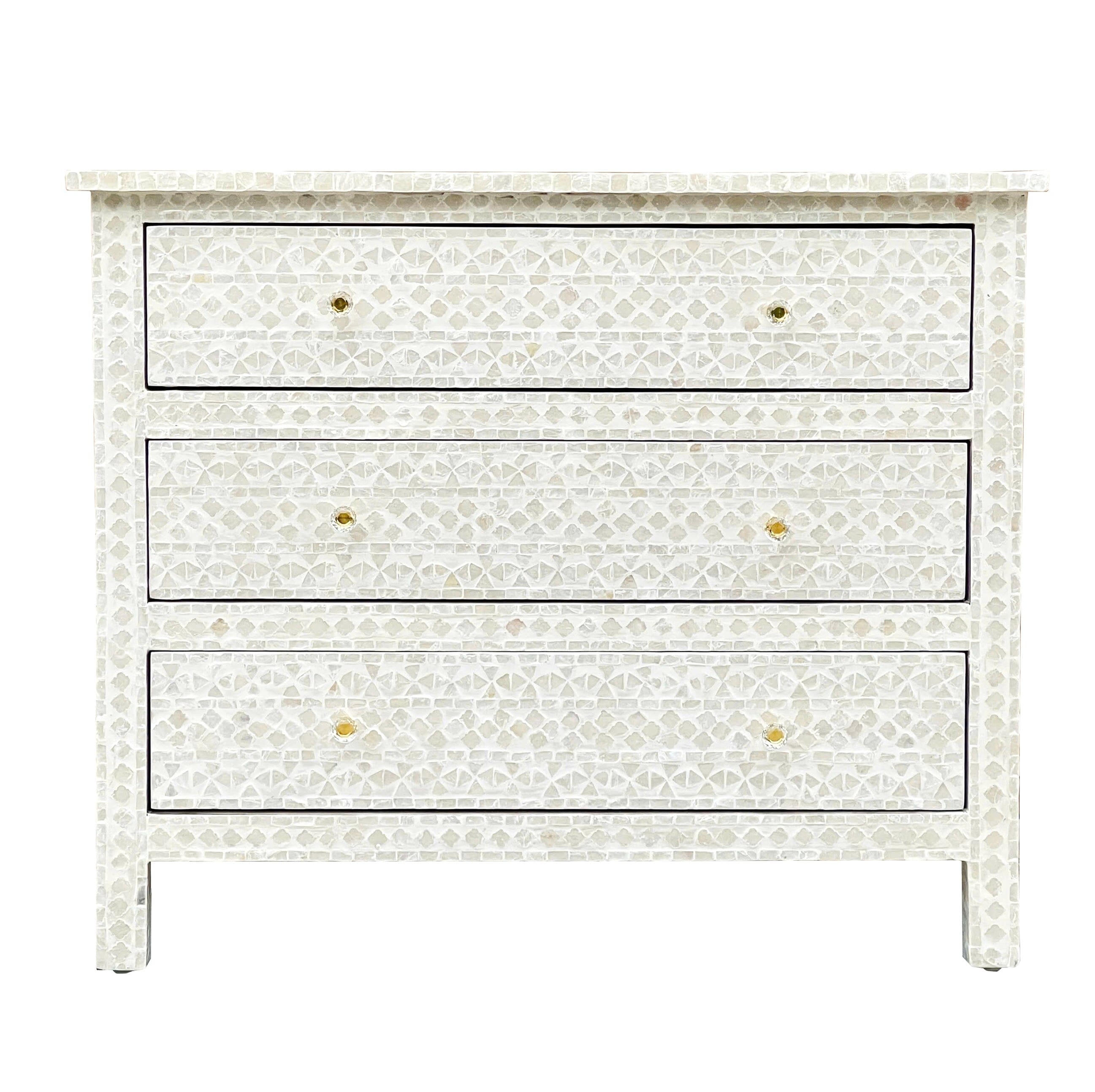 MOTHER OF PEARL HAND MADE MONOCHROME CHEST OF DRAWS Cabinets & Storage Philbee Interiors 