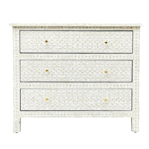 MOTHER OF PEARL HAND MADE MONOCHROME CHEST OF DRAWS Cabinets & Storage Philbee Interiors 