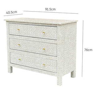 MOTHER OF PEARL HAND MADE MONOCHROME CHEST OF DRAWS Cabinets & Storage Philbee Interiors 