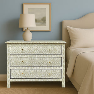 MOTHER OF PEARL HAND MADE MONOCHROME CHEST OF DRAWS Cabinets & Storage Philbee Interiors 