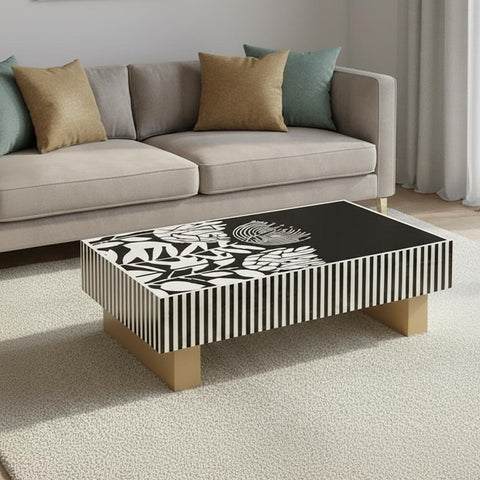 MOTHER OF PEARL HAND INLAY ATELIER PEARL VORTEX COFFEE TABLE Coffee Tables Philbee Interiors 