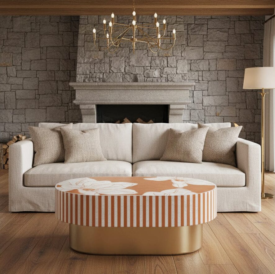 MOTHER OF PEARL HAND INLAY CELESTE PEARL- ARTISAN LUXE COFFEE TABLE Coffee Tables Philbee Interiors 