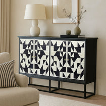 MOTHER OF PEARL HAND INLAY RUDY SIDEBOARD Cabinets & Storage Philbee Interiors 