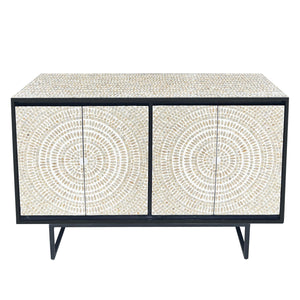 MOTHER OF PEARL HAND MADE SWIRL SIDEBOARD Cabinets & Storage Philbee Interiors 