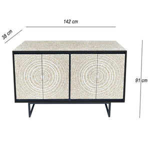 MOTHER OF PEARL HAND MADE SWIRL SIDEBOARD Cabinets & Storage Philbee Interiors 