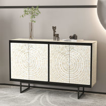 MOTHER OF PEARL HAND MADE SWIRL SIDEBOARD Cabinets & Storage Philbee Interiors 