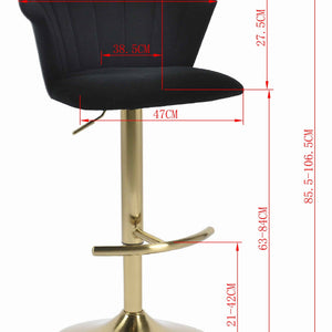 FLARE GOLDEN VELVET GAS LIFT BARSTOOL Furniture Philbee Interiors 