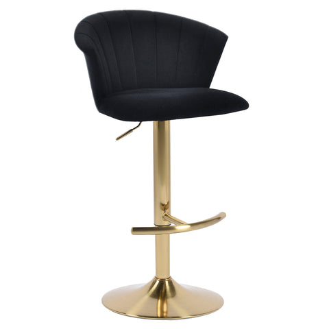 FLARE GOLDEN VELVET GAS LIFT BARSTOOL Furniture Philbee Interiors 