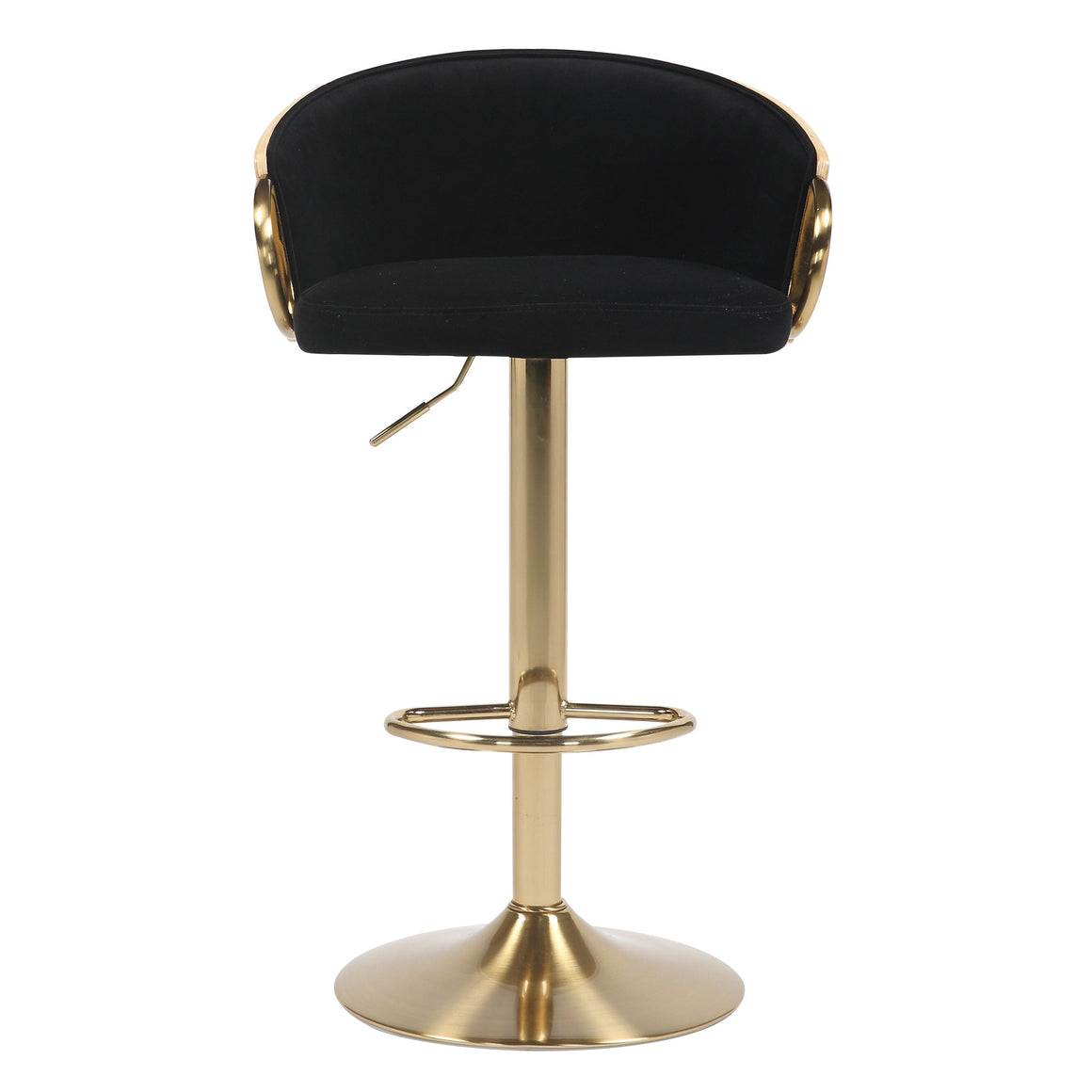 JENSEN GOLD GAS LIFT BAR STOOL Table & Bar Stools Philbee Interiors 