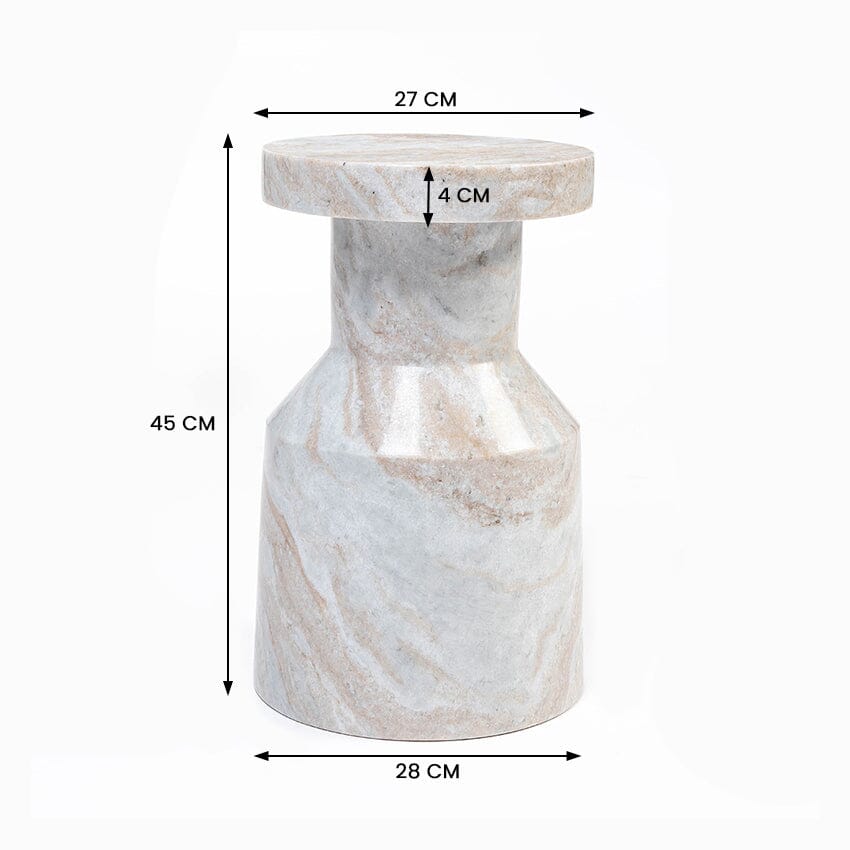 MIST SOLID MARBLE SIDE TABLE SIDE TABLE Philbee Interiors 
