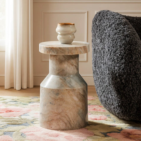 MIST SOLID MARBLE SIDE TABLE SIDE TABLE Philbee Interiors 