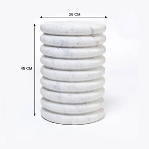 ZENITH SOLID MARBLE SIDE TABLE SIDE TABLE Philbee Interiors 