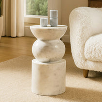 ECLIPSE SOLID MARBLE SIDE TABLE SIDE TABLE Philbee Interiors 
