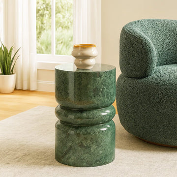 LUNA SOLID MARBLE SIDE TABLE SIDE TABLE Philbee Interiors 