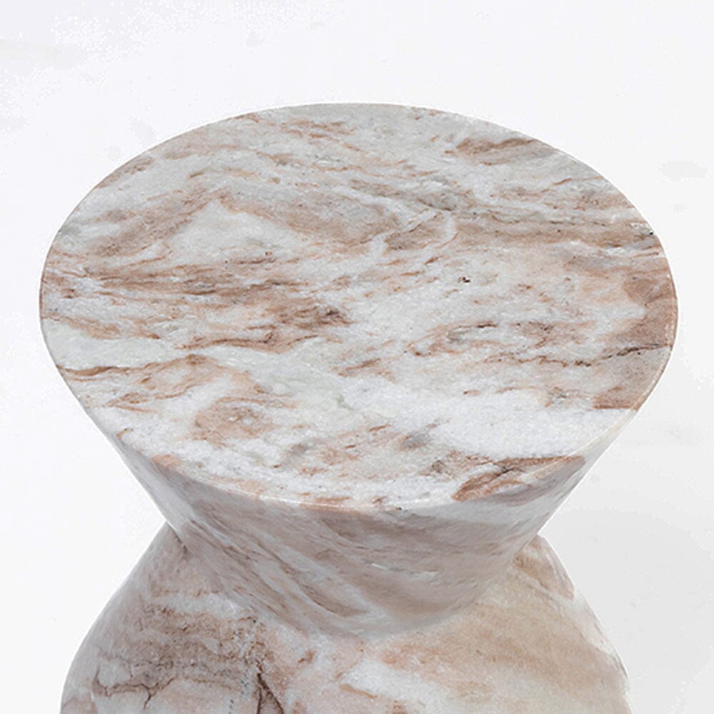 BUTTER SCOTCH SOLID MARBLE SIDE TABLE SIDE TABLE Philbee Interiors 