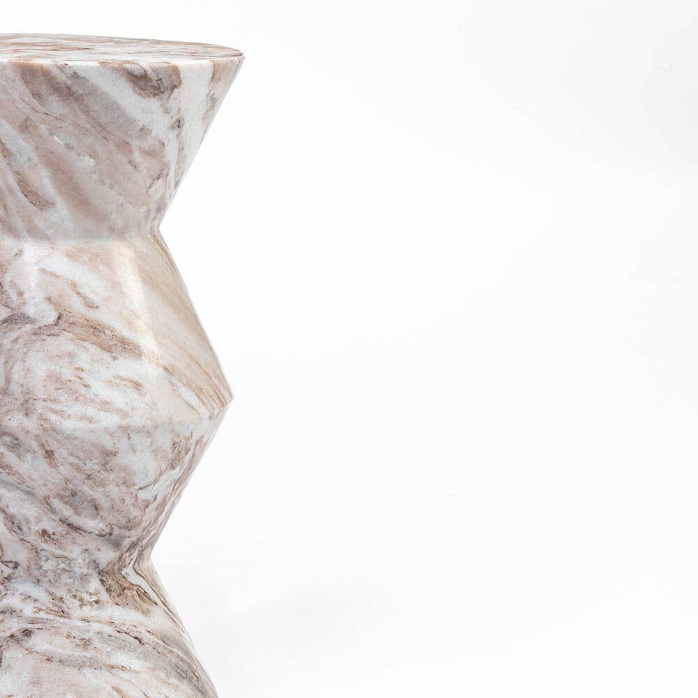 BUTTER SCOTCH SOLID MARBLE SIDE TABLE SIDE TABLE Philbee Interiors 
