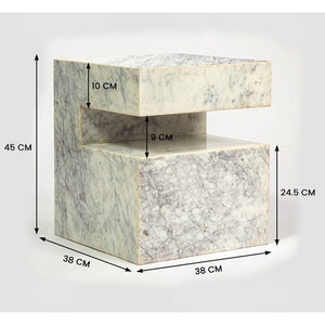 TRANQUIL SOLID MARBLE SIDE TABLE SIDE TABLE Philbee Interiors 