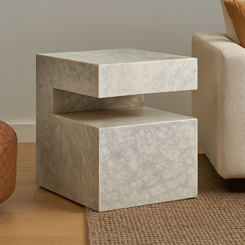 TRANQUIL SOLID MARBLE SIDE TABLE SIDE TABLE Philbee Interiors 