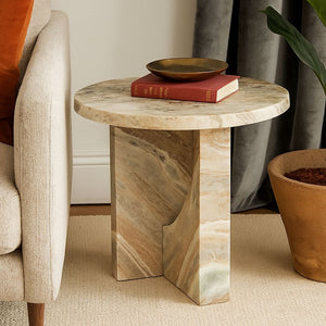 MONOLITH SOLID MARBLE SIDE TABLE SIDE TABLE Philbee Interiors 
