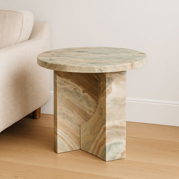 MONOLITH SOLID MARBLE SIDE TABLE SIDE TABLE Philbee Interiors 