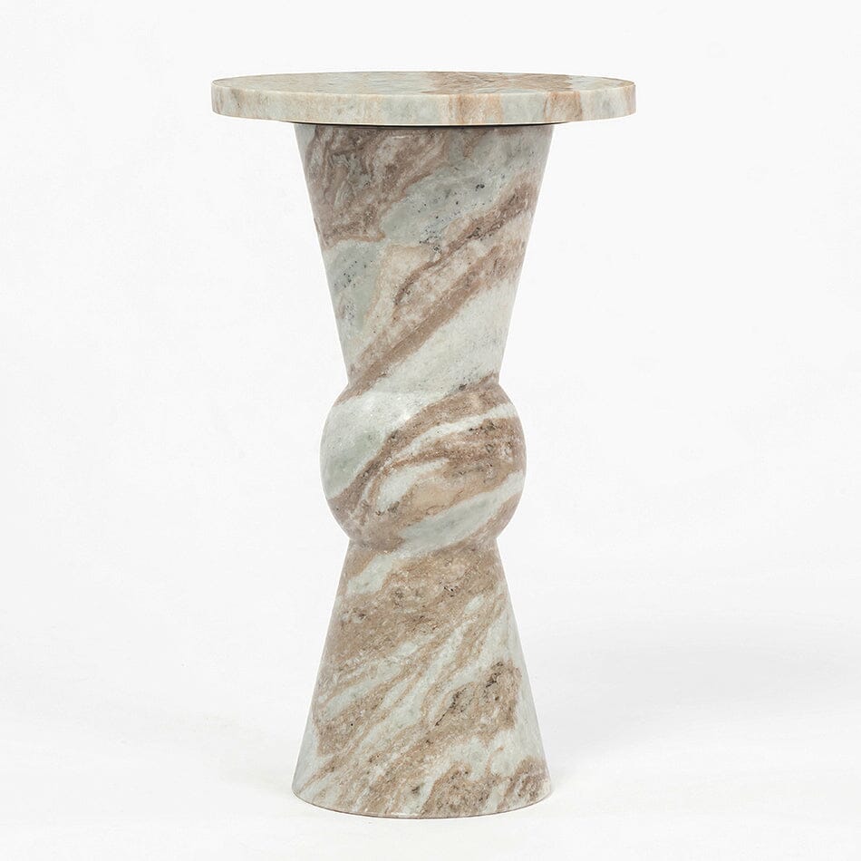 GLACIER SOLID MARBLE SIDE TABLE SIDE TABLE Philbee Interiors 