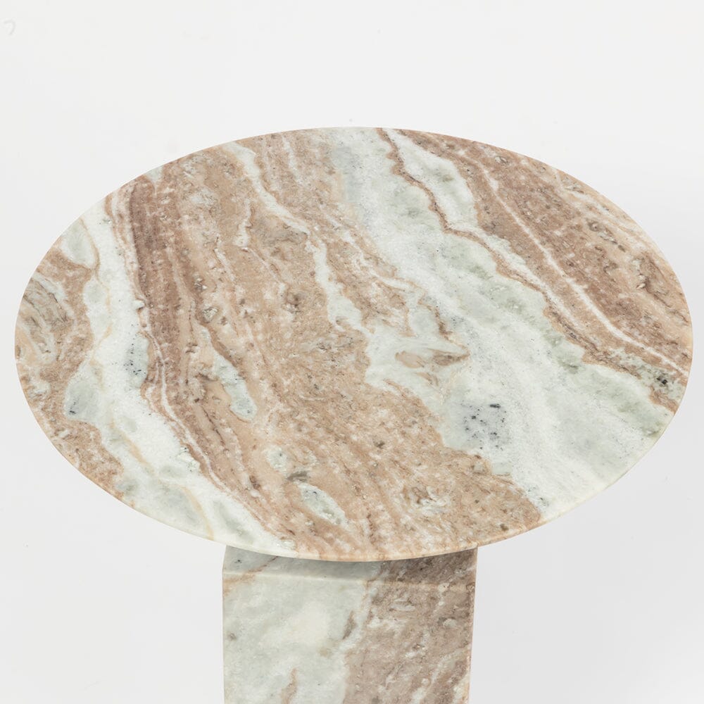 GLACIER SOLID MARBLE SIDE TABLE SIDE TABLE Philbee Interiors 