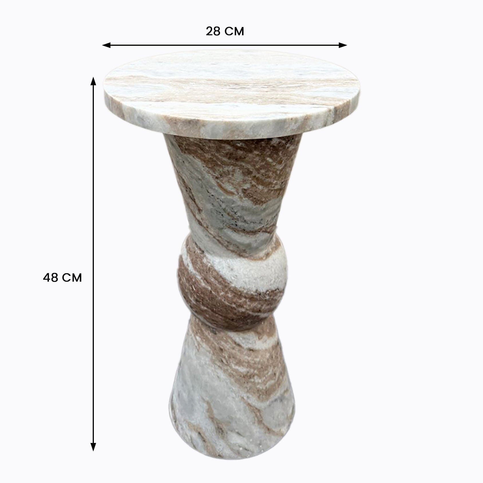 GLACIER SOLID MARBLE SIDE TABLE SIDE TABLE Philbee Interiors 