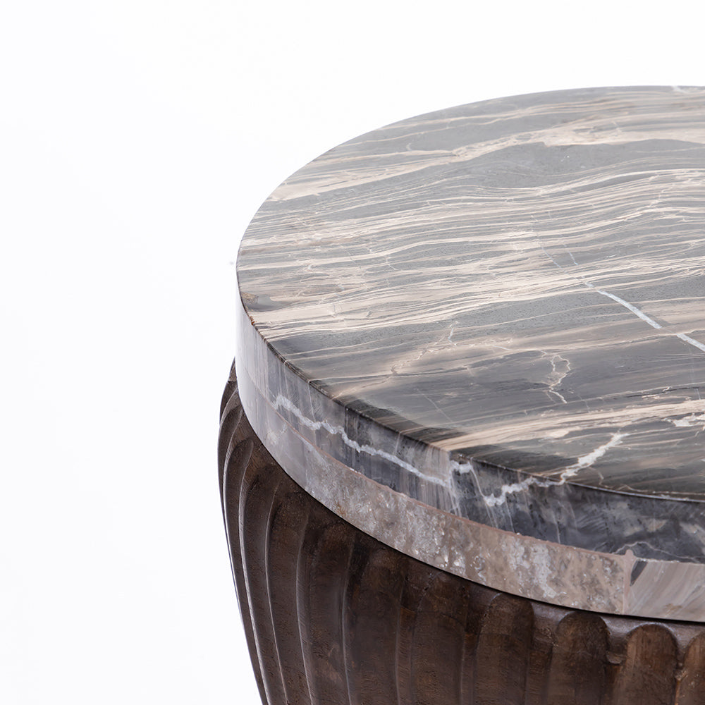 MARBLE CREST HARDWOOD SIDE TABLE