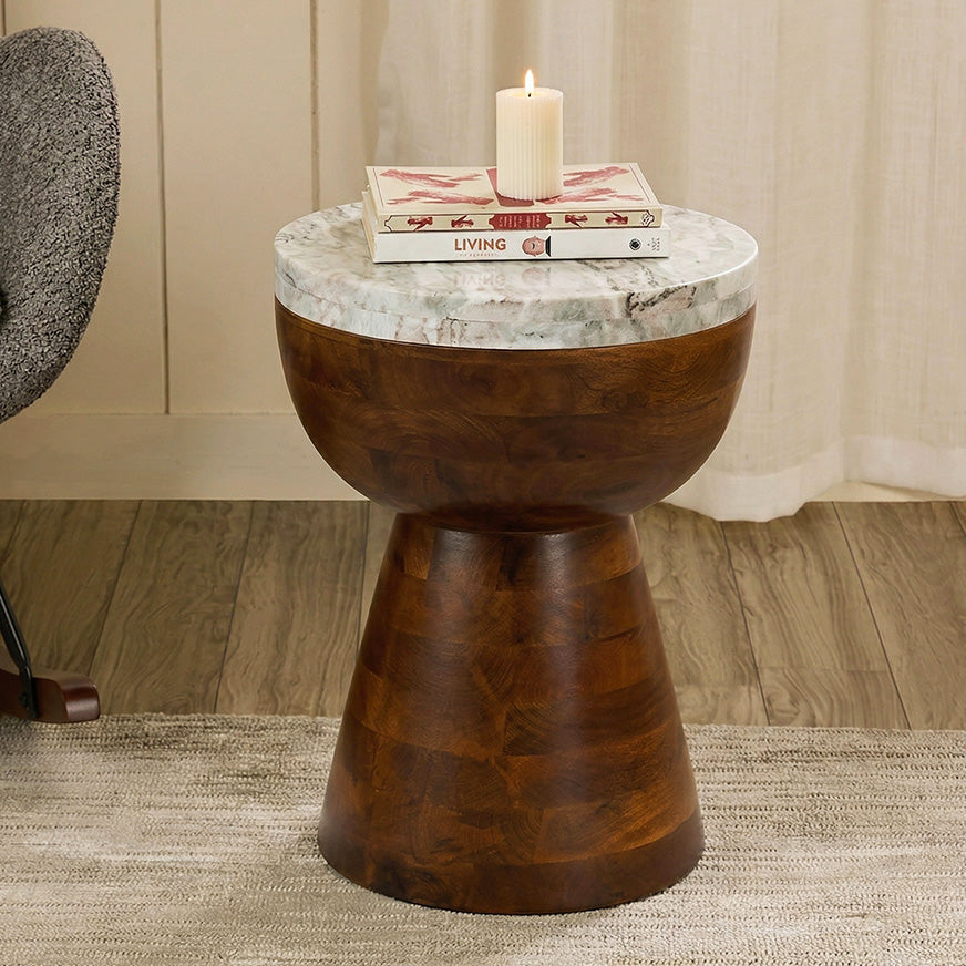MARBLE SUMMIT HARDWOOD SIDE TABLE