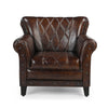 STUDDED LEATHER ARM CHAIR Philbee Interiors 